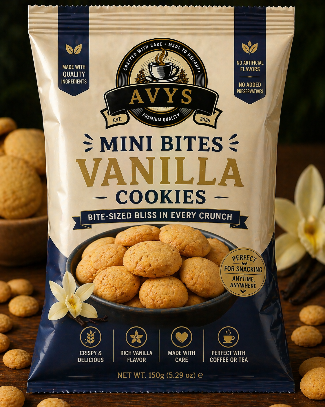 AVYS Mini Bites Vanilla Cookies