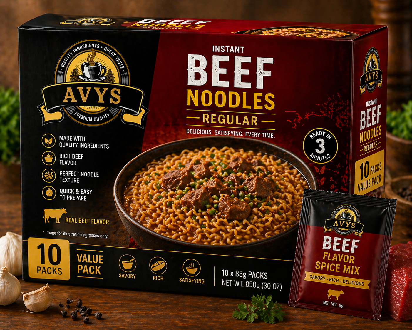 AVYS Instant Beef Noodles - Regular
